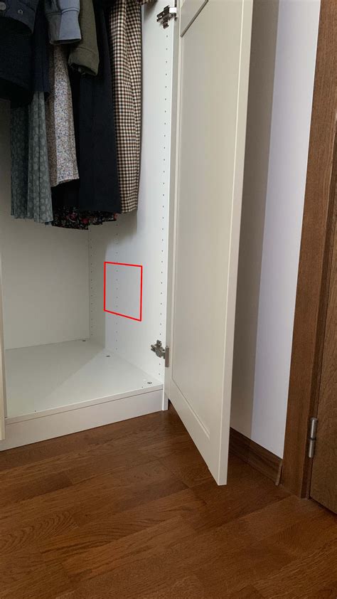 cutting a hole in ikea wardrobe for electrical box access|IKEA wardrobe repair reddit.